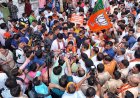 राहुल गांधी के प्रदर्शन के विरोध में यूपी भाजपा शक्ति प्रदर्शन