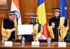 बुखारेस्ट यूनिवर्सिटी ने किया राष्ट्रपति को मानद डॉक्टरेट की उपाधि