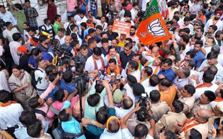 राहुल गांधी के प्रदर्शन के विरोध में यूपी भाजपा शक्ति प्रदर्शन