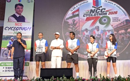 आजादी के 79 वर्ष के उपलक्ष्य में एनसीसी ने किया साइक्लोथॉन 2026 का आयोजन